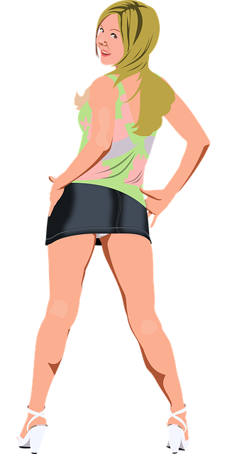 Free beauty denim dress vector