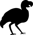 bird, dodo, silhouette