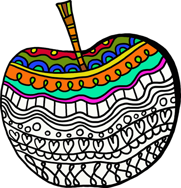 Free abstract apple art vector