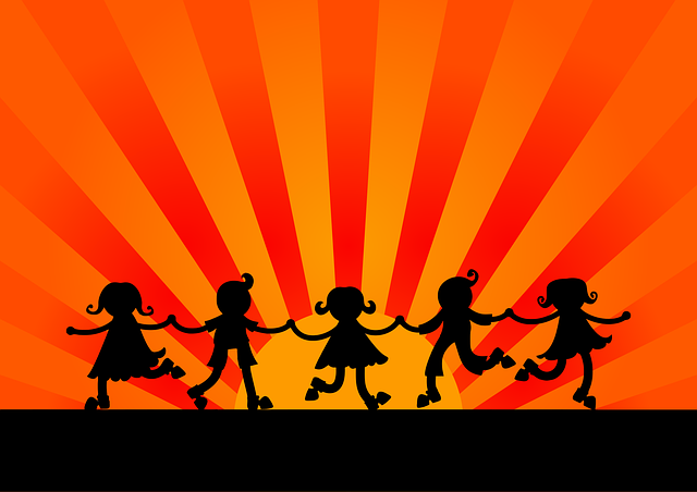 Free boys children dancing vector