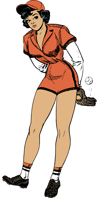 Free baseball female pinup illustration