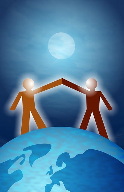 Free world globe partnership illustration