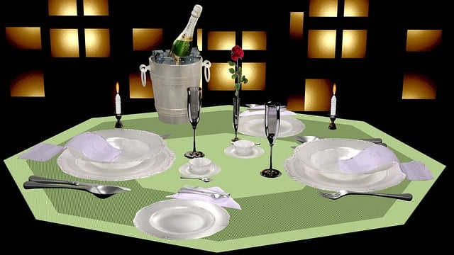 Free set table place setting design illustration