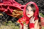 girl, about, red