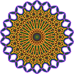 mandala, blue, rosacea
