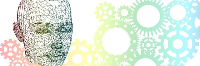 Free wire frame head technology illustration