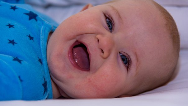 Boy, Baby, Laugh, Sweet, Blue, Eyes