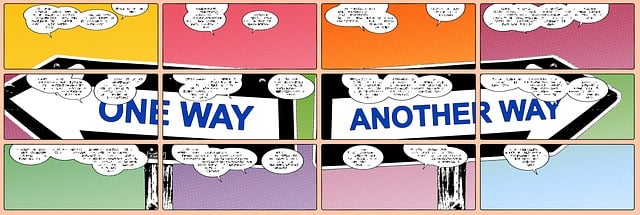 Free one way street template cartoon illustration