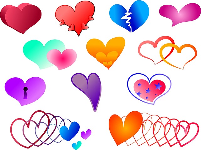 Free love hearts shapes illustration