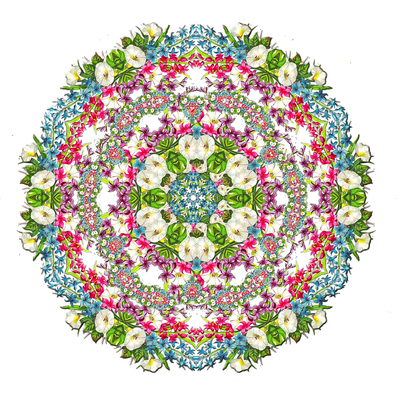 Download free HD stock image of Flower Wreath Tile Free flower wreath tile background image illustration