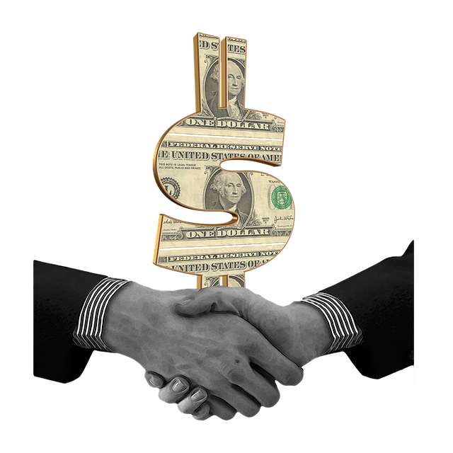 Free dollar hands shake illustration