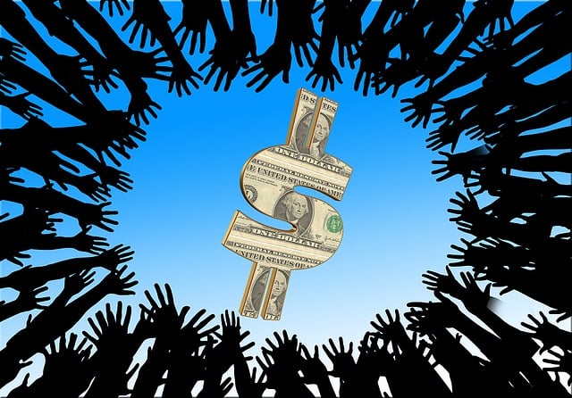 Free hands grasp dollar illustration