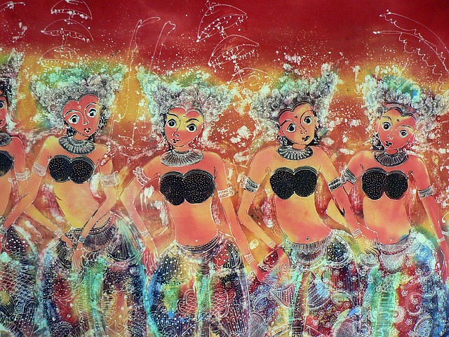 Free indonesia bali batik illustration