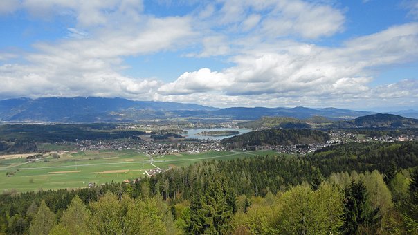 Carintia, Faaker Ver, Lago, Panorama
