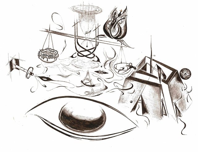 Free ink abstract black and white illustration