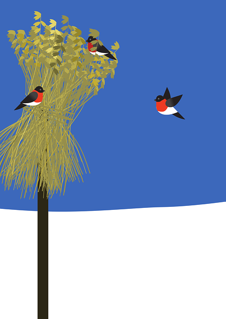 Free christmas sheaf bullfinch illustration