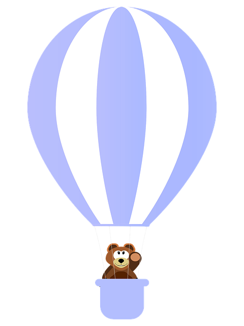 Free bear blue balloon illustration