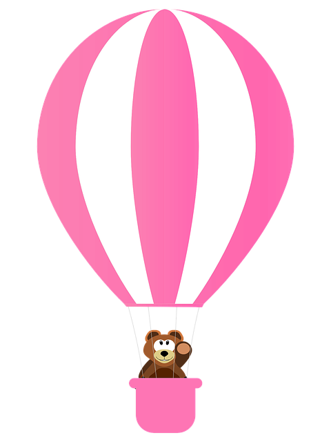 Free bear rose balloon illustration