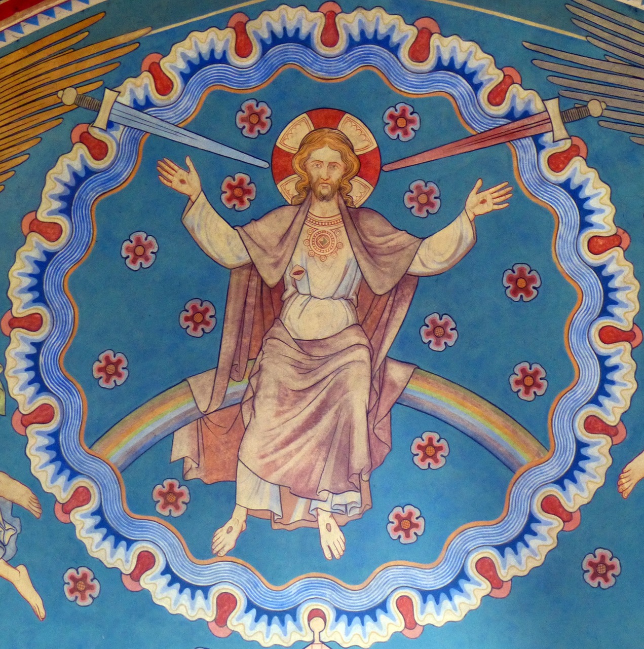Download free HD stock image of Jesus Church Free jesus church wall painting illustration