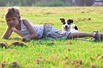 dog, child, exhausts