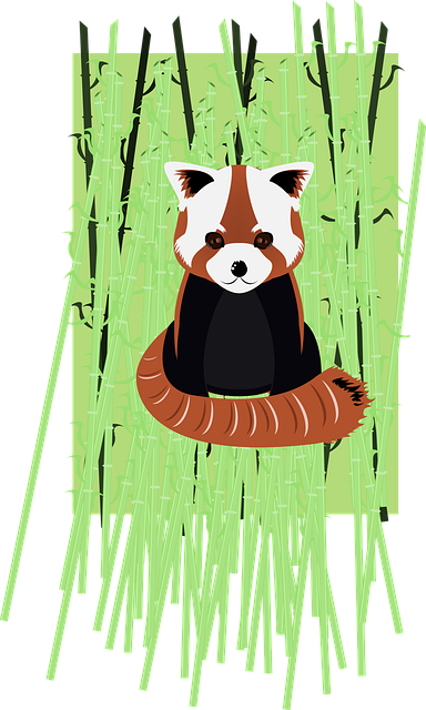Free Red Panda Bamboo vector and picture