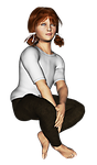 child, girl, sit