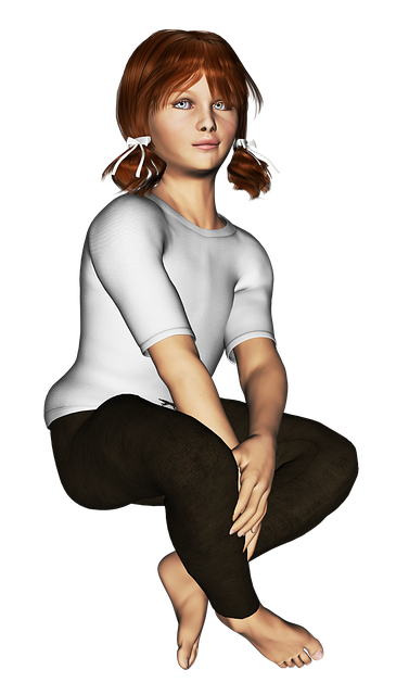Free child girl to sit illustration
