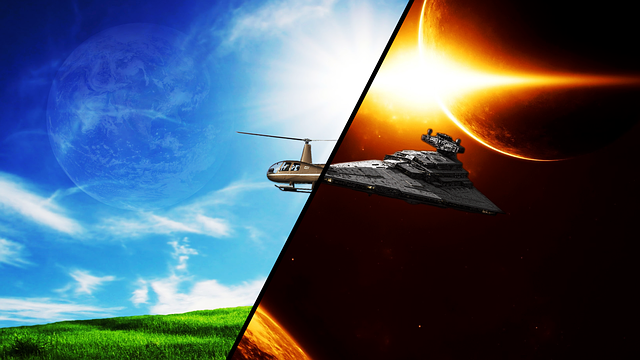 Free star wars helicopter space illustration