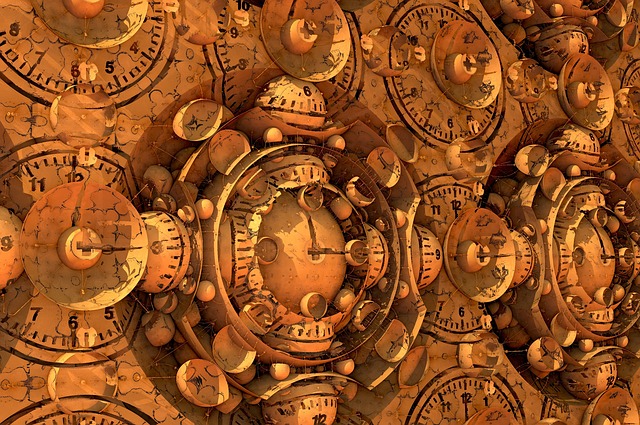 Free time clock fractal illustration