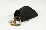 bag of coins, coin purse, money