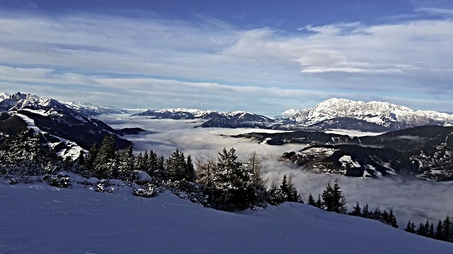 Alpen, Österreich, Skipiste, Berge, Land