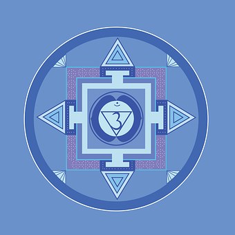 Blau, Chakra, Mandala, Meditation, Yoga