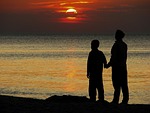 sunset, sea, the baltic sea