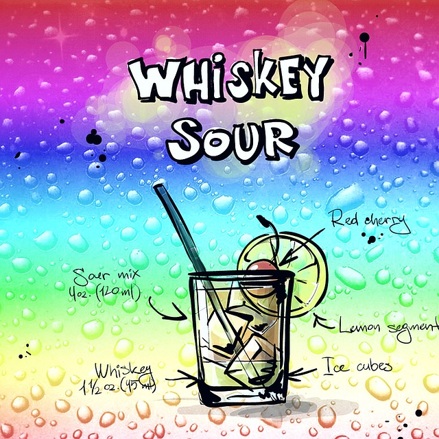 Free cocktail nature whiskey sour illustration