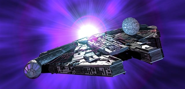 Free millennium falcon star wars spaceship illustration