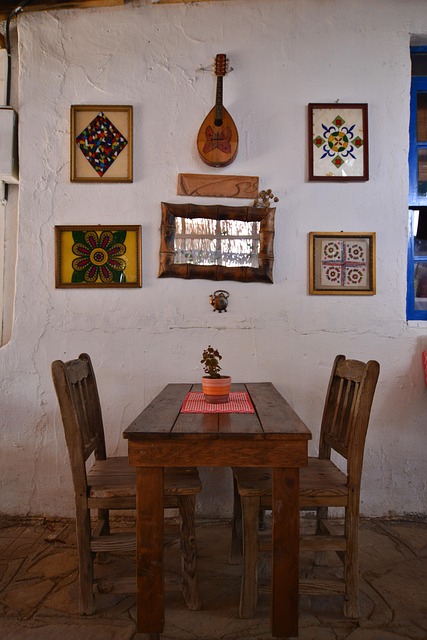 Tafel, Stoelen, Decor, Niemand