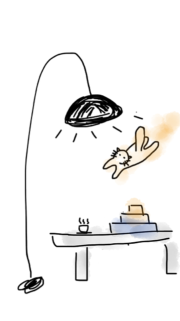Free lamp desk books illustration