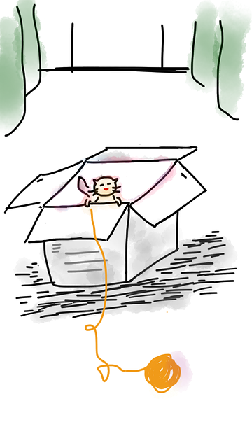 Free cat kitten box illustration