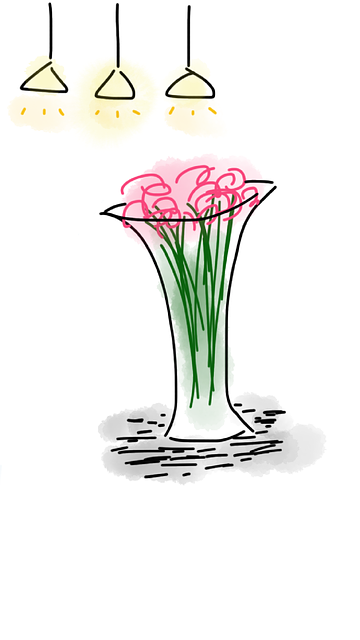 Free vase flowers light illustration