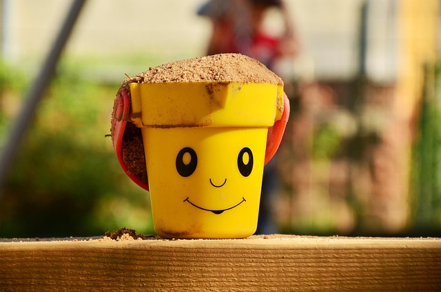 sandpit, children's playground, sand, bucket, to play, playground, digging, smiley, bucket, bucket, bucket, bucket, playground, playground, playground, playground, playground
