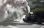 steam locomotive, level crossing, road crossing