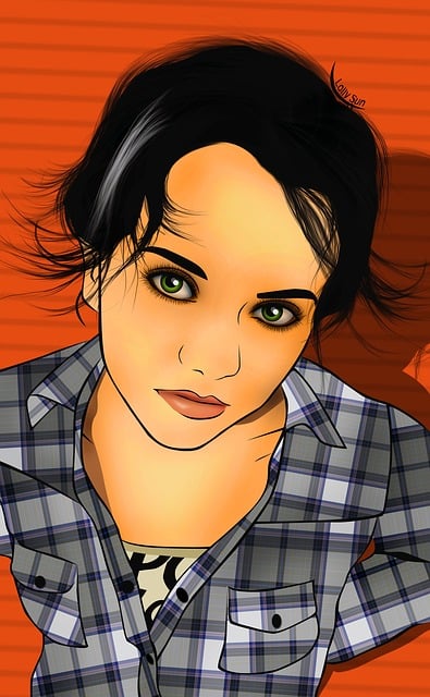 Free young woman drawing pop art illustration
