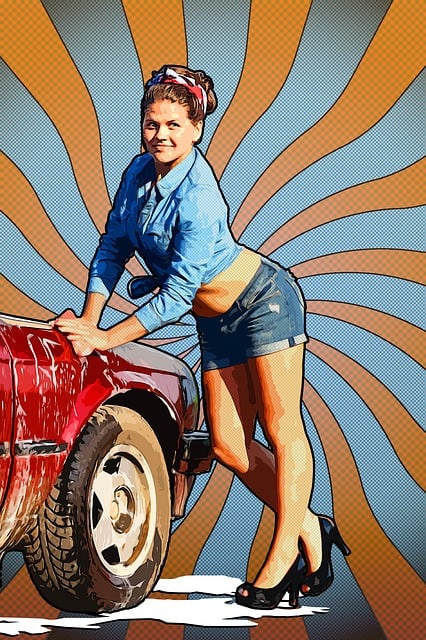 Download free HD stock image of Young Woman Pin-Up Free young woman pin-up pop art illustration