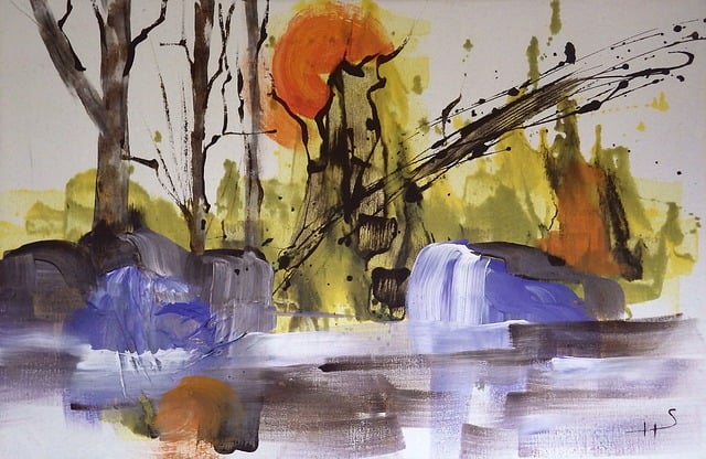 Free acrylic painting in-house production marshland can be purchased 64x94cm illustration