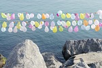 balloons, color, sea