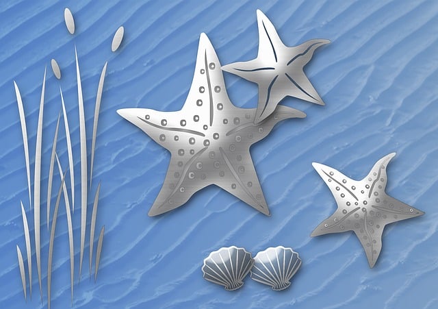Free beach starfish blue illustration