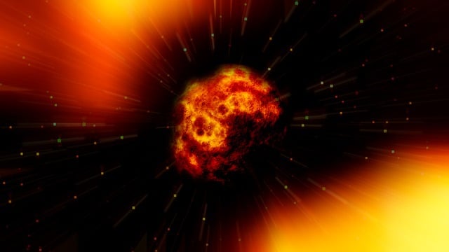 Feuerball, Asteroid, Explosion
