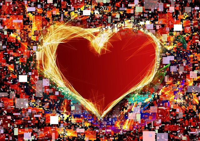 Free heart love multicoloured illustration