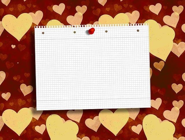 Free paper notebook hearts illustration