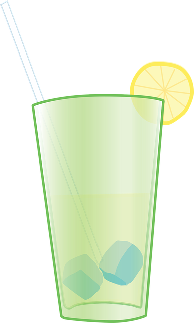 Free lemon lemonade glass illustration
